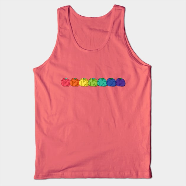 Rainbow Colored Pumpkin Row Tank Top by ellenhenryart